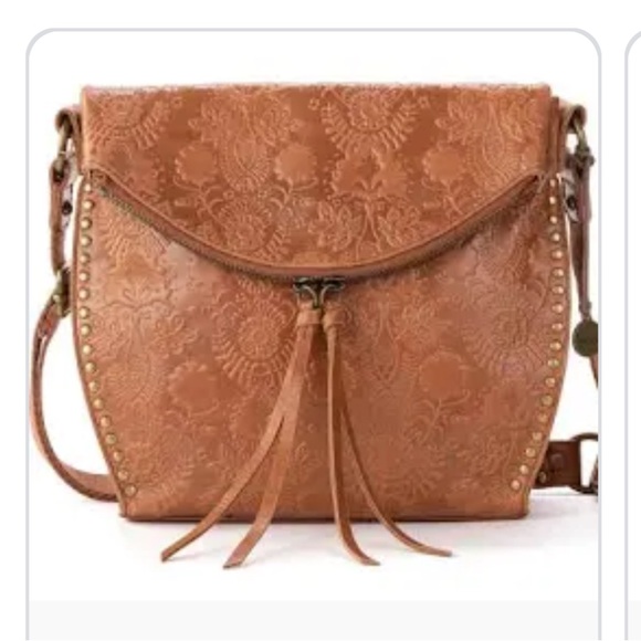 THE SAK Leather Crossbody Bag “Silverlake” Cognac Embossed Zipper Closure EUC - Picture 1 of 10